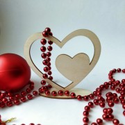 Настольный сувенир-сердечко "Два сердца"