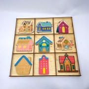 Набор деревянных игрушек "Домики"