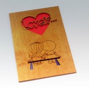 Деревянная открытка "Love is"