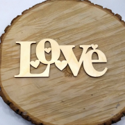 Деревянная заготовка для творчества "Love" с сердечками